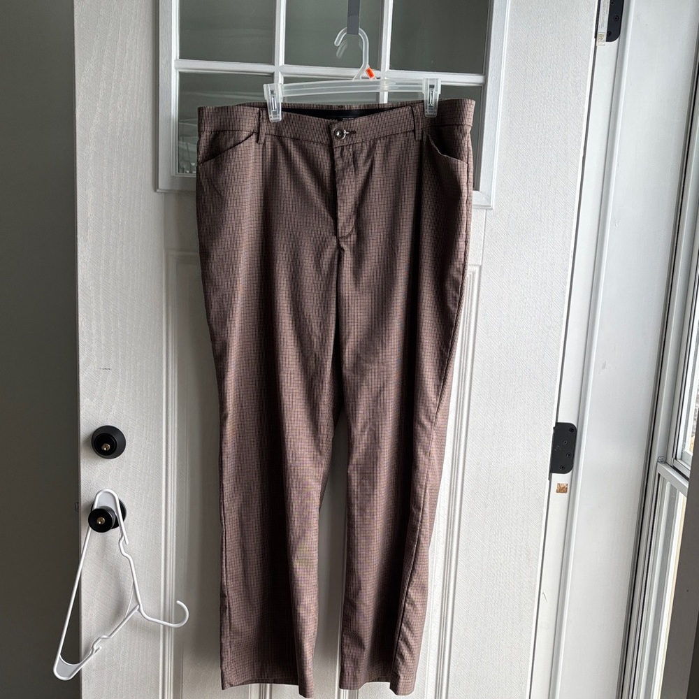 Lee Men's Checkered Brown Dress Pants